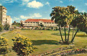 Curepipe Old Market Viewed from the Municipal Garden - 1970s