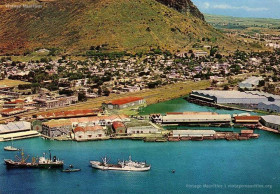 Port Louis - Harbour Aerial View - Caudan Basin - Caudan Waterfront - Railways - early 1970s
