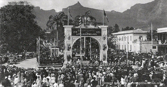 Port Louis - Place D'Armes - Celebrating 200 years of Mahe de La Bourdonnais - 1940s