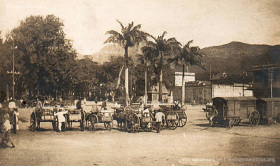 Port Louis - Place D'Armes - Labourdonnais Square - Carioles ready for work - 1900s