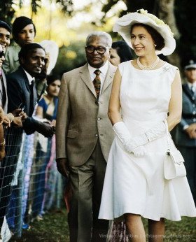 Queen Elizabeth Visit Mauritius - and Sir Seewoosagur Ramgoolam - March 1972
